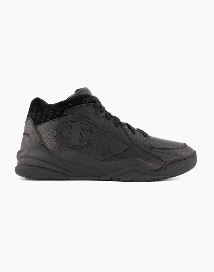 Champion Mens Sneakers NZ - Zone 93 Mid-Cut Black ( 4219-EOZWP )